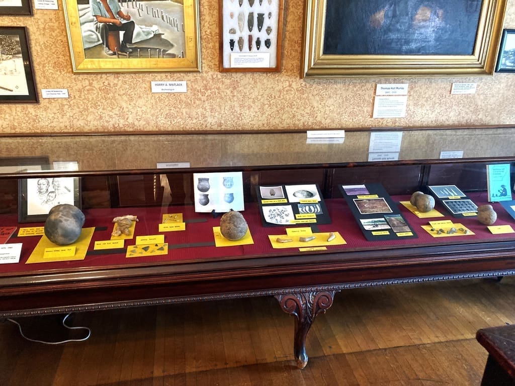 Display Case of Pottery